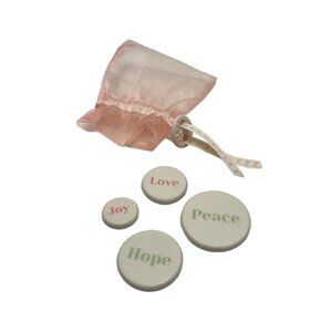 Inspirational Pocket Stones Handmade Polymer Clay Multicolor Pink Green Pastel
